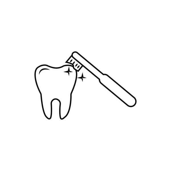 Diş Fırçası Simgesi Logo Vektör Tasarım Şablonu — Stok Vektör