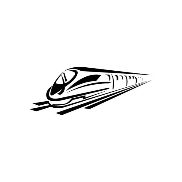 Иконка Поезда Векторного Дизайна Логотипа Темп — стоковый вектор