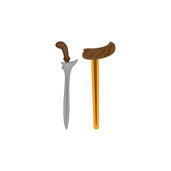 Keris Icono Logotipo Vector Diseño Plantilla — Archivo Imágenes Vectoriales