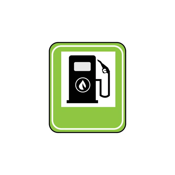 Benzin Istasyonu Simgesi Logo Vektör Tasarım Şablonu — Stok Vektör