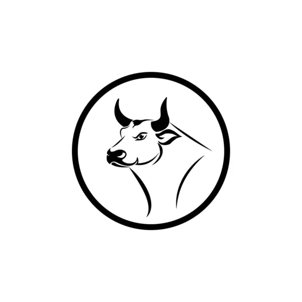 Bull Icône Logo Vectoriel Design Templat — Image vectorielle