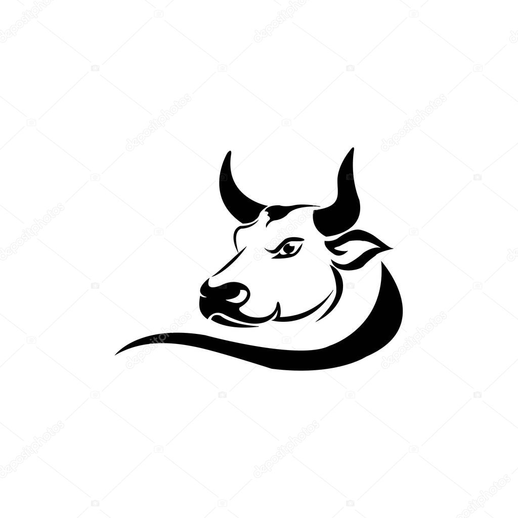 bull icon logo vector design templat