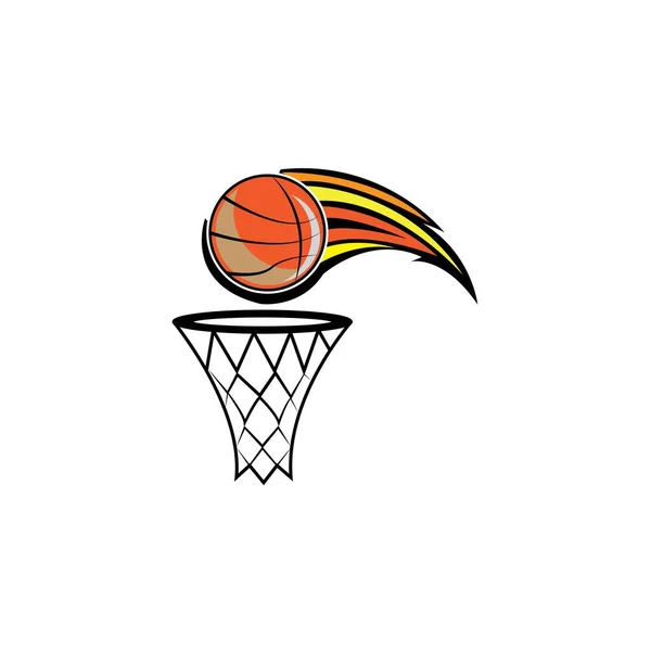 Modèle Vectoriel Logo Icône Basket Ball — Image vectorielle