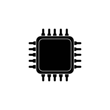 İşlemci simgesi logo vektör tasarım şablonu