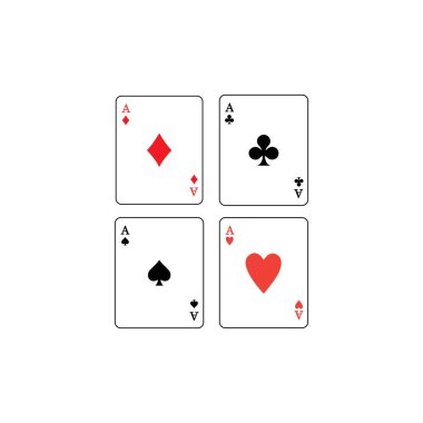 Kart simgesi logo vektör tasarım şablonu oynanıyor