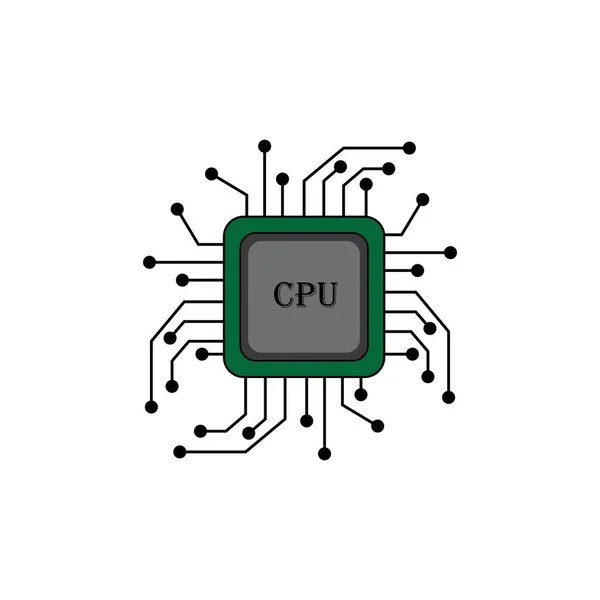 Cpu Ikon Logotyp Vektor Design Mall — Stock vektor