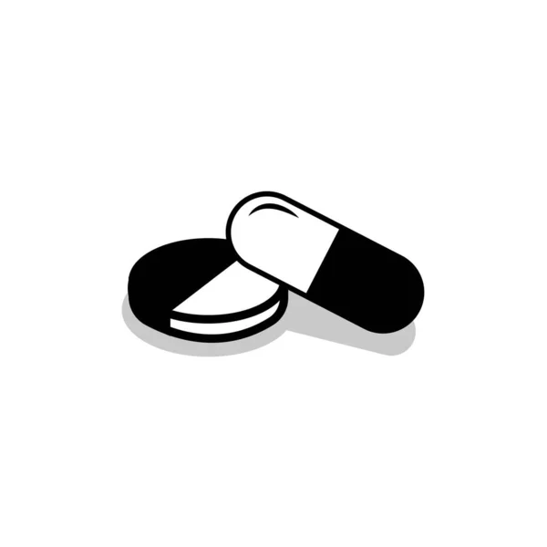 Ilaç Kapsülleri Simge Logo Vektör Tasarım Şablonu — Stok Vektör