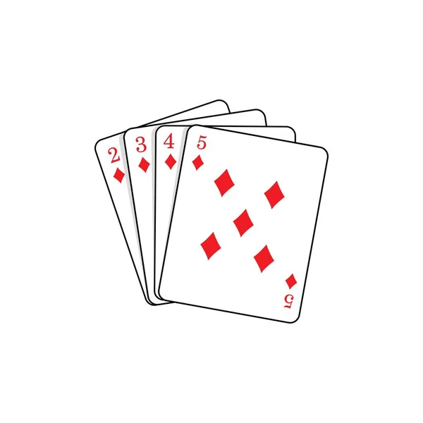 Jugar Cartas Icono Logo Vector Diseño Plantilla — Vector de stock