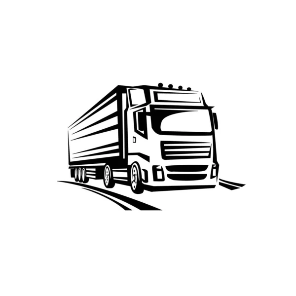 Camion Icona Logo Modello Progettazione Vettoriale — Vettoriale Stock