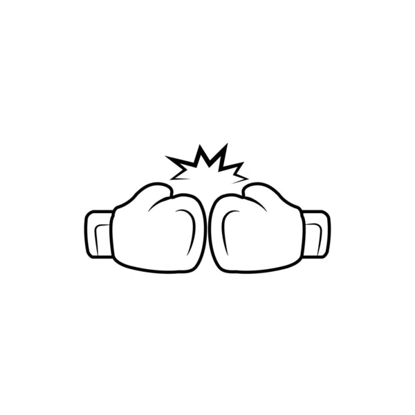 Boxing Gloves Icon Logo Vector Design Template - Stok Vektor