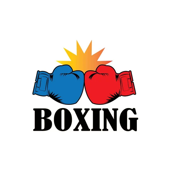 Boxing Gloves Icon Logo Vector Design Template — Vetor de Stock