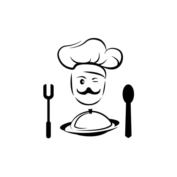 Chef Icône Logo Vectoriel Modèle Conception — Image vectorielle