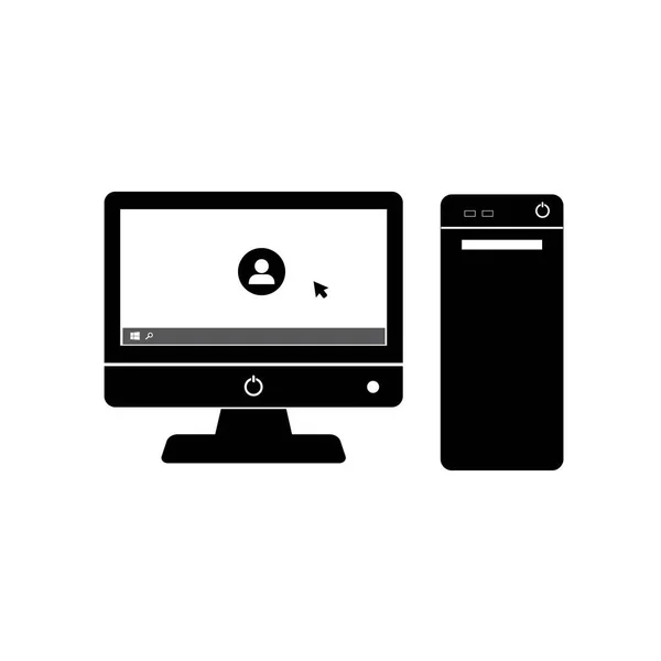 Bilgisayar Simgesi Logo Vektör Tasarım Şablonu — Stok Vektör