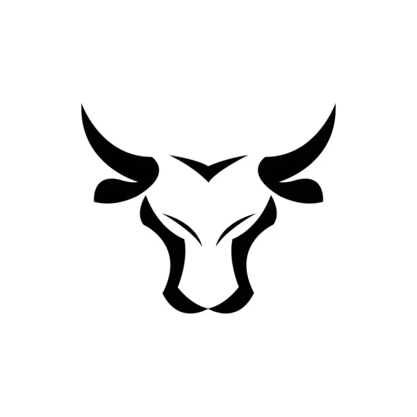 Bull Head Ikon Logó Vektor Tervezési Sablon — Stock Vector