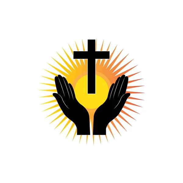 Christian Icon Logo Vector Design Template — ストックベクタ