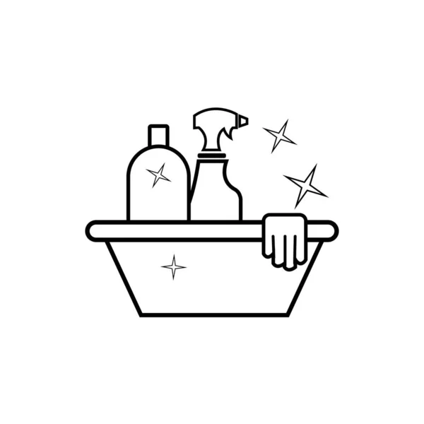 Cleaner Icon Logo Vector Design Template — Stok Vektör