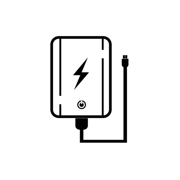 Power Bank Pictogram Logo Vector Ontwerp Template — Stockvector