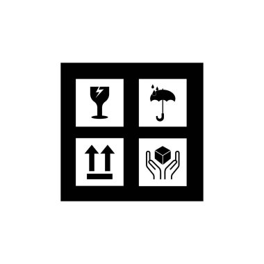 Kırılgan simge logo vektör tasarım şablonu