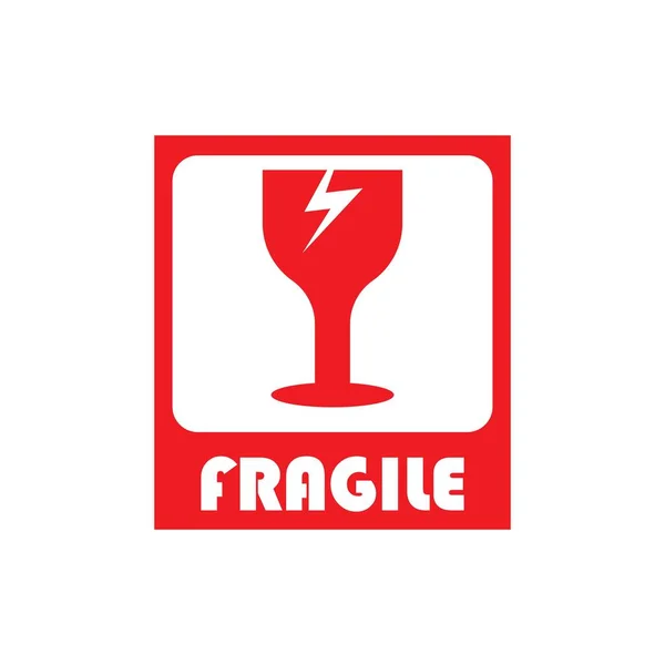 Fragile Icon Logo Vector Design Template — Vector de stock