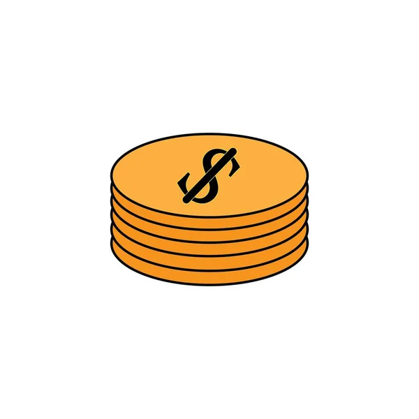 Ícone Dinheiro Modelo Design Vetor Logotipo — Vetor de Stock