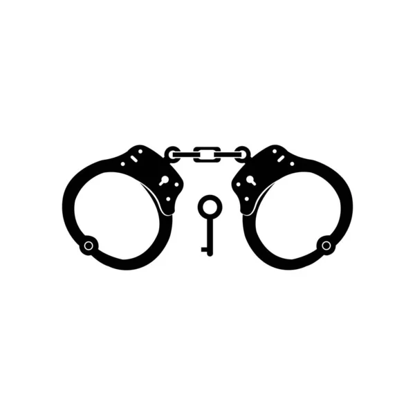 Handcuffs Icon Logo Vector Design Template — Stock Vector