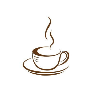 kahve simgesi logo vektör tasarım şablonu