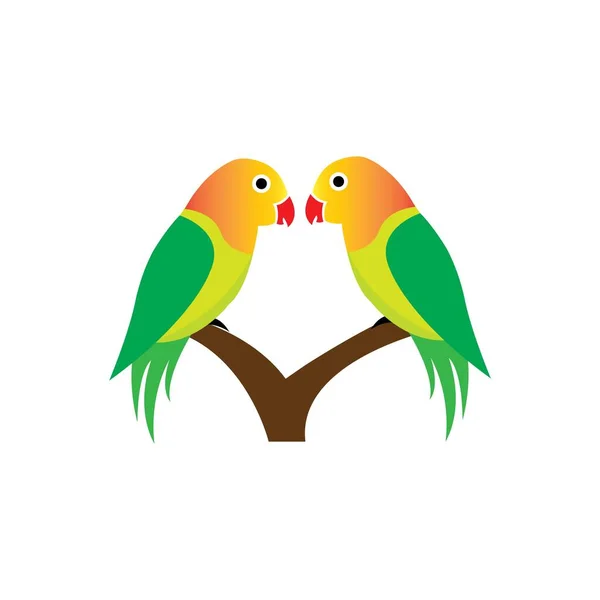 Liefde Vogel Pictogram Logo Vector Ontwerp Template — Stockvector