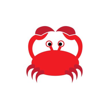 Yengeç simgesi logo vektör tasarım şablonu