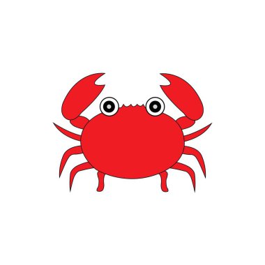 Yengeç simgesi logo vektör tasarım şablonu