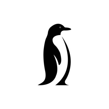 Penguen simgesi logo vektör tasarım şablonu