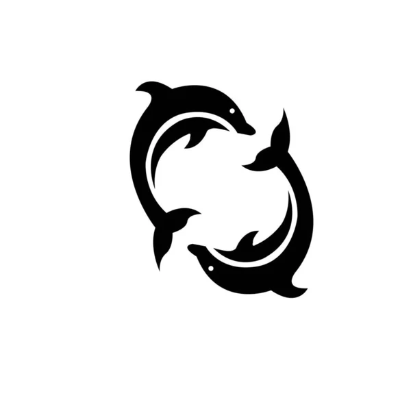 Dolphin Icono Logotipo Vector Diseño Plantilla — Vector de stock