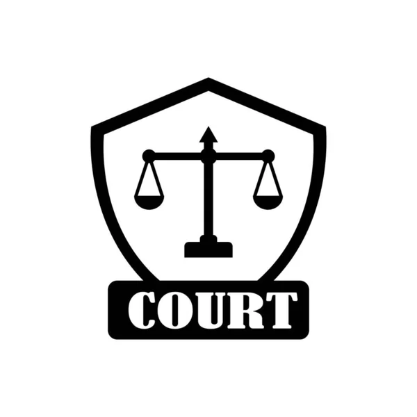 Modello Disegno Vettoriale Logo Icona Del Tribunale — Vettoriale Stock