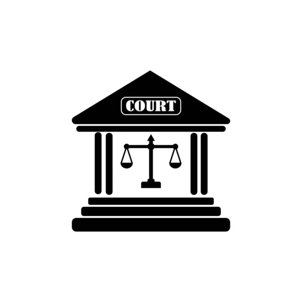 Modello Disegno Vettoriale Logo Icona Del Tribunale — Vettoriale Stock