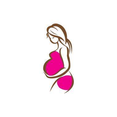 pregnant mother icon logo vector design