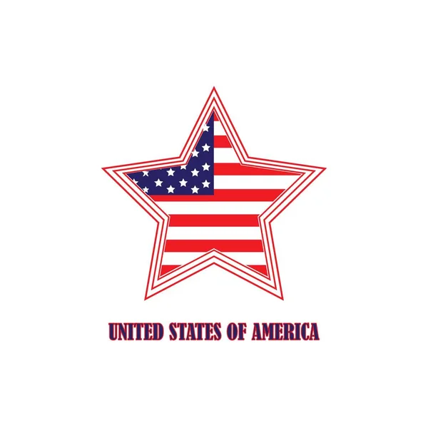 American Flag Icon Logo Vector Design Template — Image vectorielle