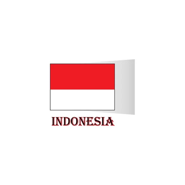 Indonesian Flag Icon Logo Vector Design - Stok Vektor