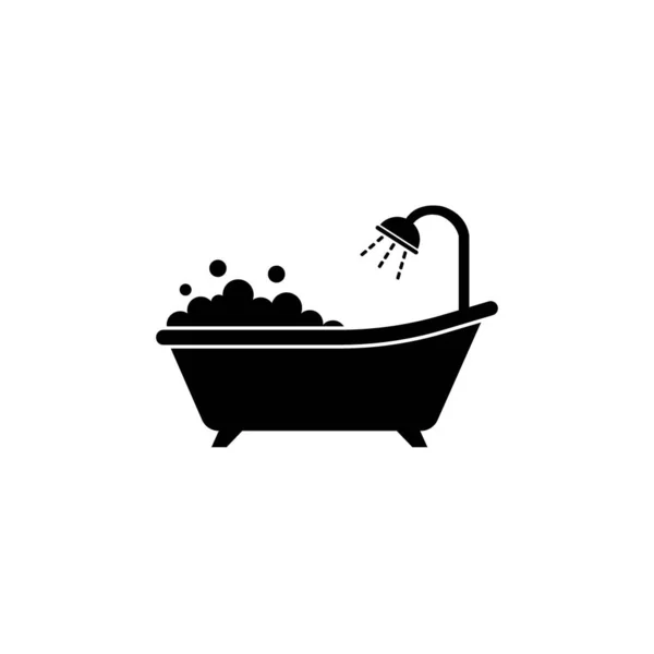 Bathtub Icon Logo Vector Design — ストックベクタ