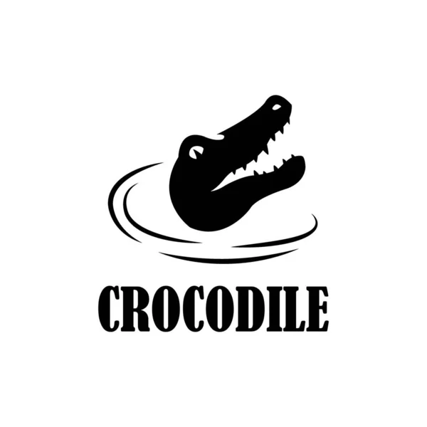 Векторный Дизайн Логотипа Крокодила — стоковый вектор