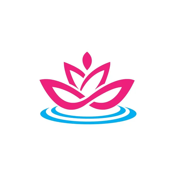 Lotus Flower Icon Logo Vector Design — ストックベクタ