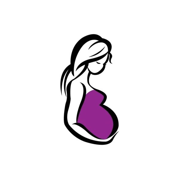 Pregnant Mother Icon Logo Vector Design — Stockvector