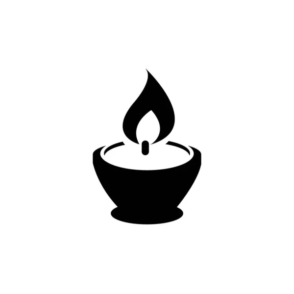 Candle Icon Logo Vector Design — Vector de stock