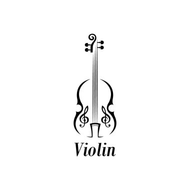 violin icon logo vector design