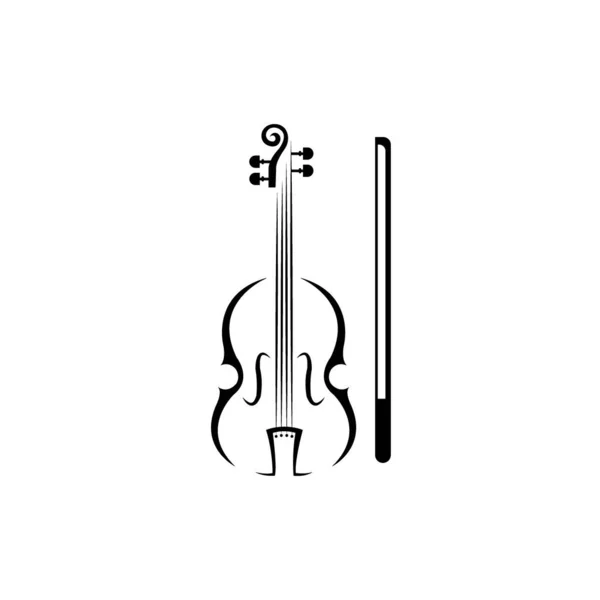 Violin Icon Logo Vector Design — 스톡 벡터