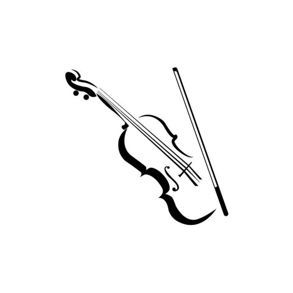 Violin Icon Logo Vector Design — Stok Vektör