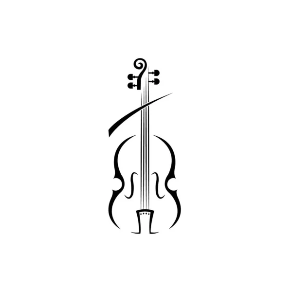 Violin Icon Logo Vector Design — Vetor de Stock