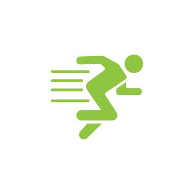 run icon logo vector design template