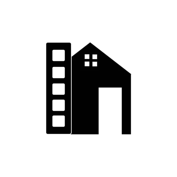 Production House Icon Logo Vector Design — Vetor de Stock