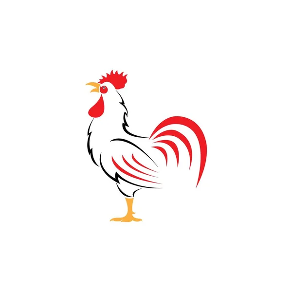 Rooster Icon Logo Vector Design Template — Vector de stock