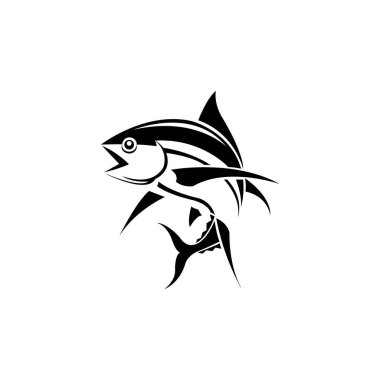 tuna fish icon logo vector design template