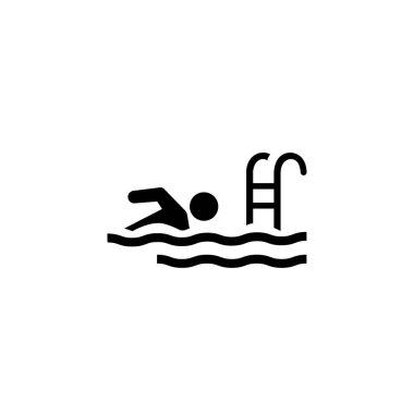 swimming pool icon logo vector design template